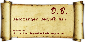 Danczinger Benjámin névjegykártya